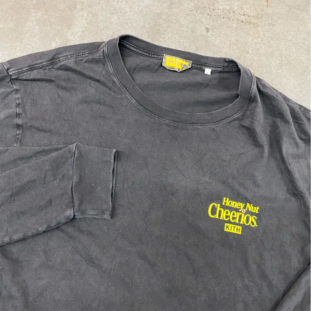 Kith x Honey Nut Cheerios‎ Long Sleeve T-Shirt Black Graphic Tee Size XL